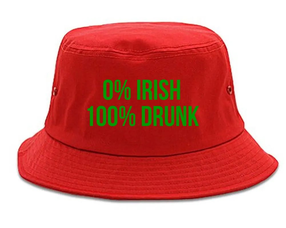 0% Irish 100% Drunk Funny St Patricks Day Mens Bucket Hat