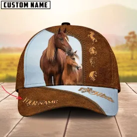 2 Brown Horses Customized Name Cap, Farm Cap, Farmer Baseball Cap, Cow Cap, Cow Gift, Farm Animal Hat