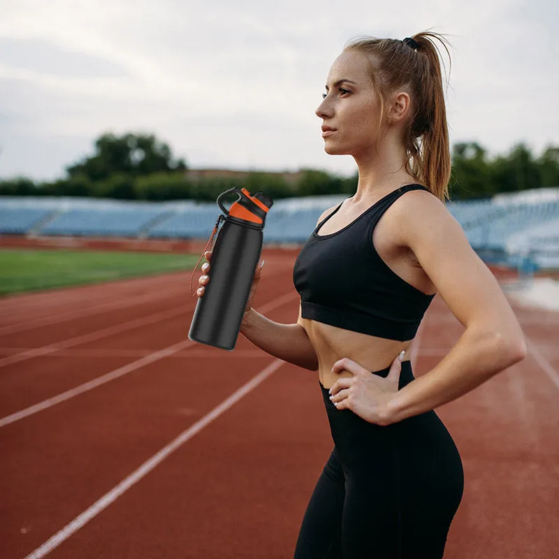 34 oz Stainless Steel Insulated Water Bottle With Spout With Magnetic Cup