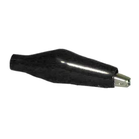 Alligator Clip, Small, Black Insulator, Bulk