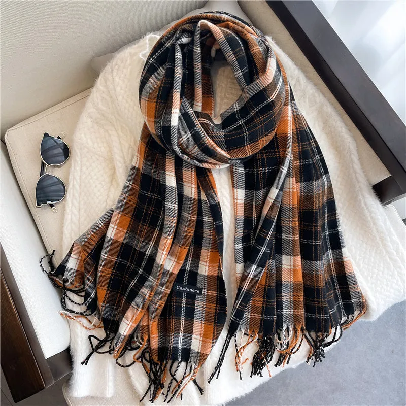 Autumn And Winter Thin Cashmere Long Scarf For Men And Women