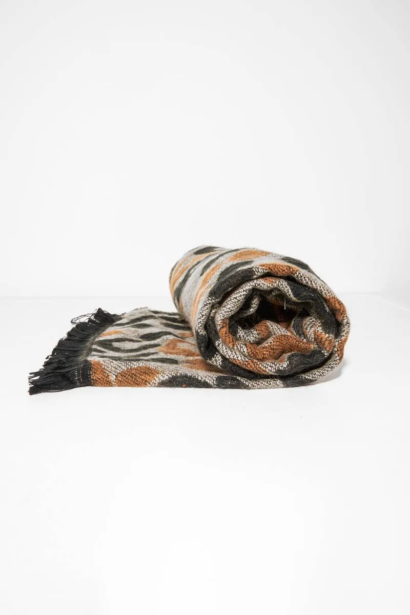 Beige Black Leopard Print Knit Scarf - Addelyn