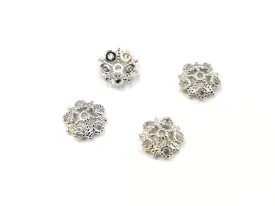 Brass Cap, Cubic Zirconia, 10mm, 2 pcs |  銅珠蓋, 鋯石, 10mm, 2個