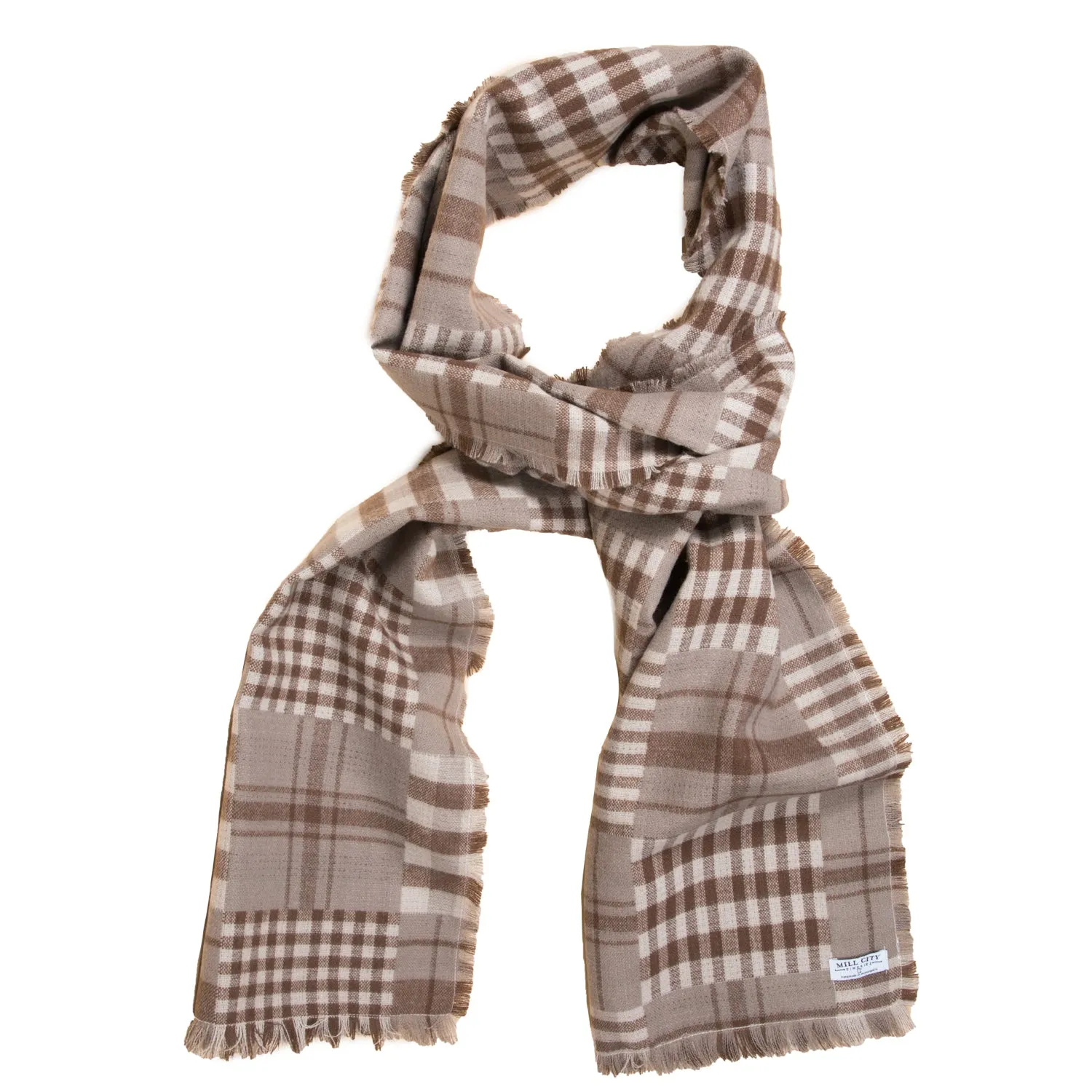 Brown Multicheck Scarf (Wide)