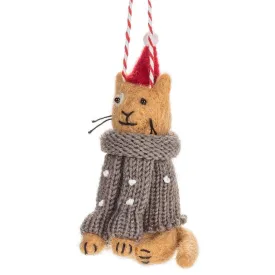 Cat in Dot Sweater Ornament