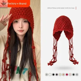 Cute New Year Women's Autumn and Winter Wool Tassel Hat