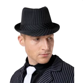 Gangster Hat Pinstripe Trilby 40s Fancy Dress Stag Hen