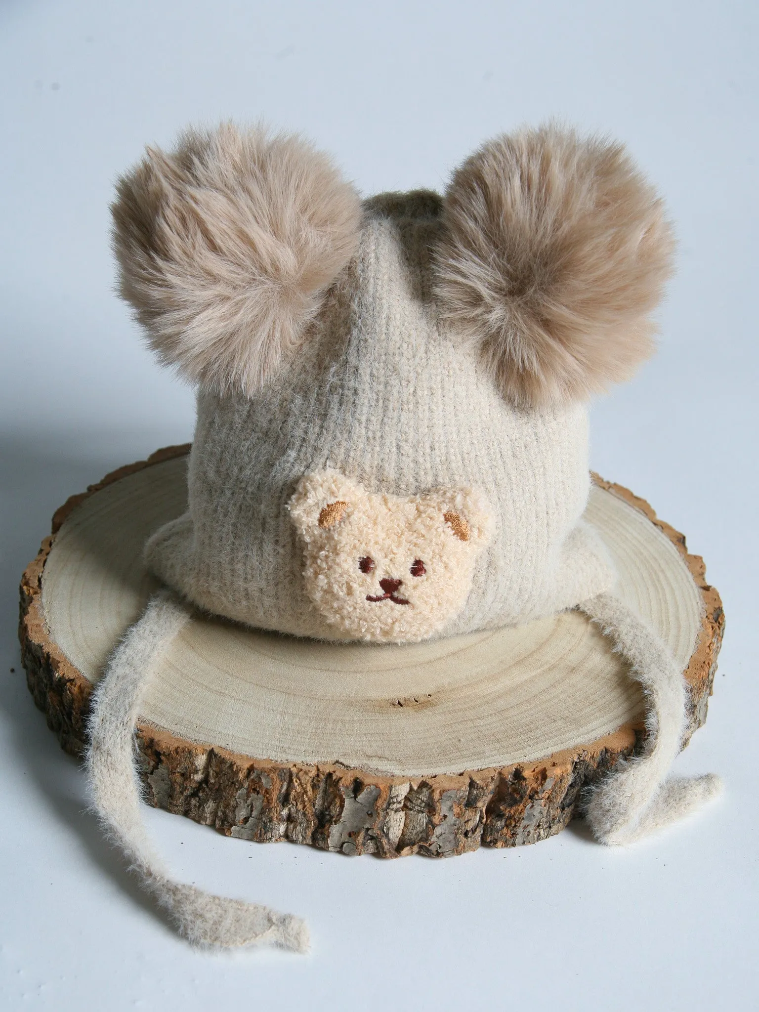 Jamiks Beige 'Teddy Bear'  Pom Pom Hat