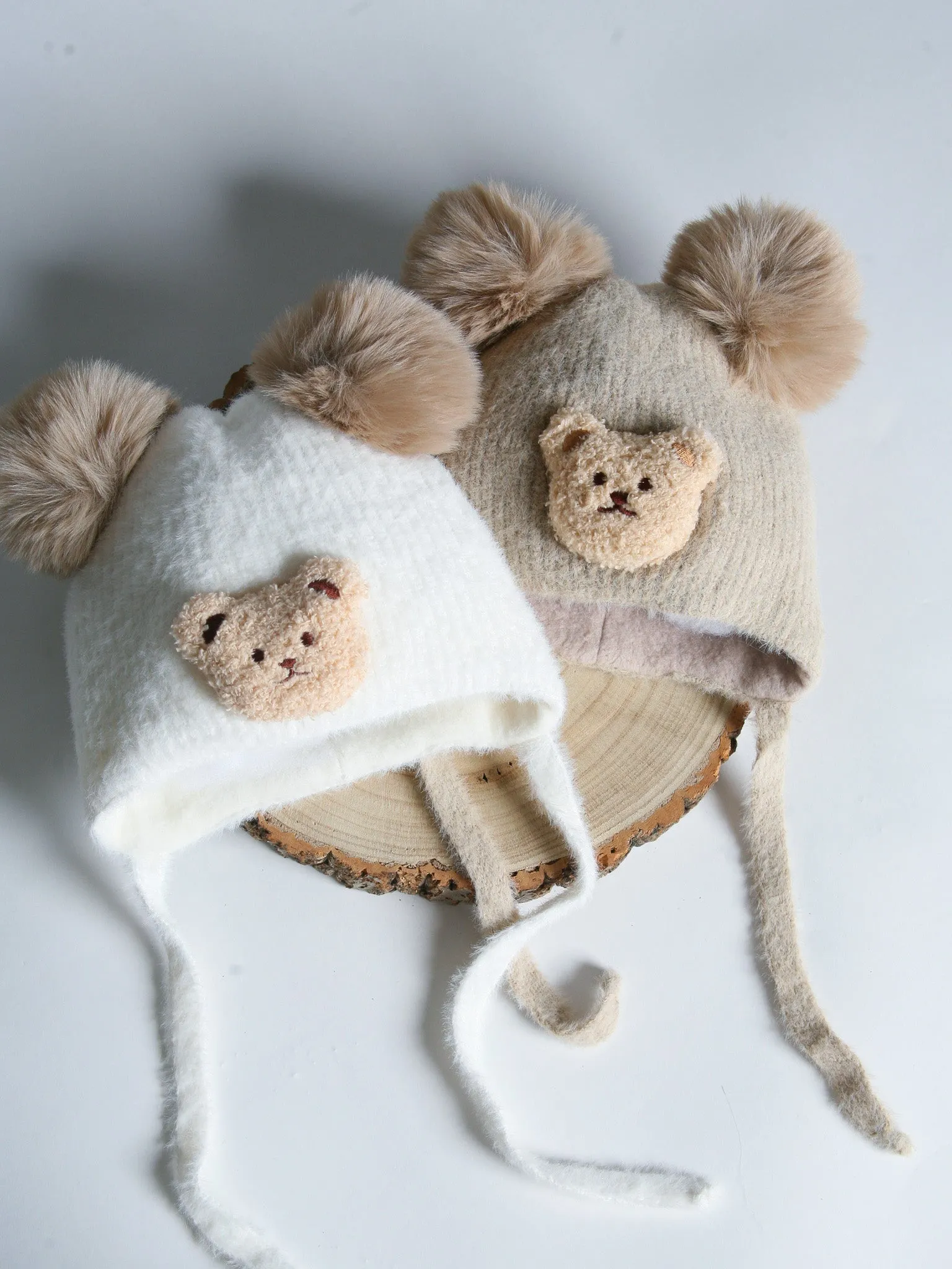 Jamiks Beige 'Teddy Bear'  Pom Pom Hat