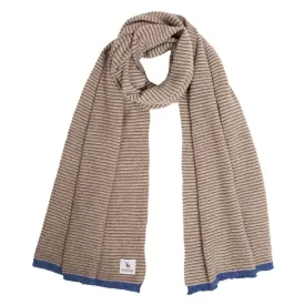 Lambswool Fine Stripe Scarf - Taupe