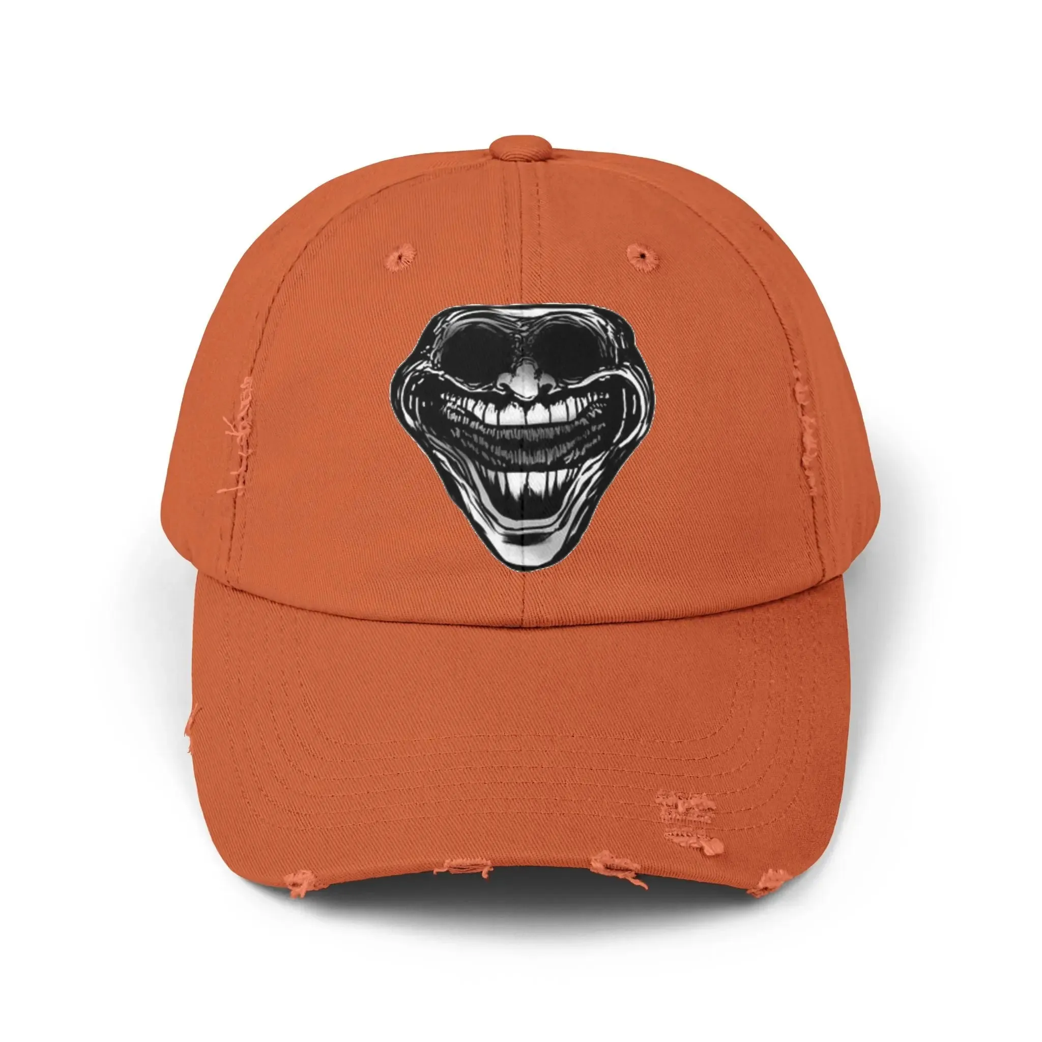 MEN'S AND WOMEN'S Distressed Cap with Grinning Joker Graphic - Perfect for Casual Wear and Halloween