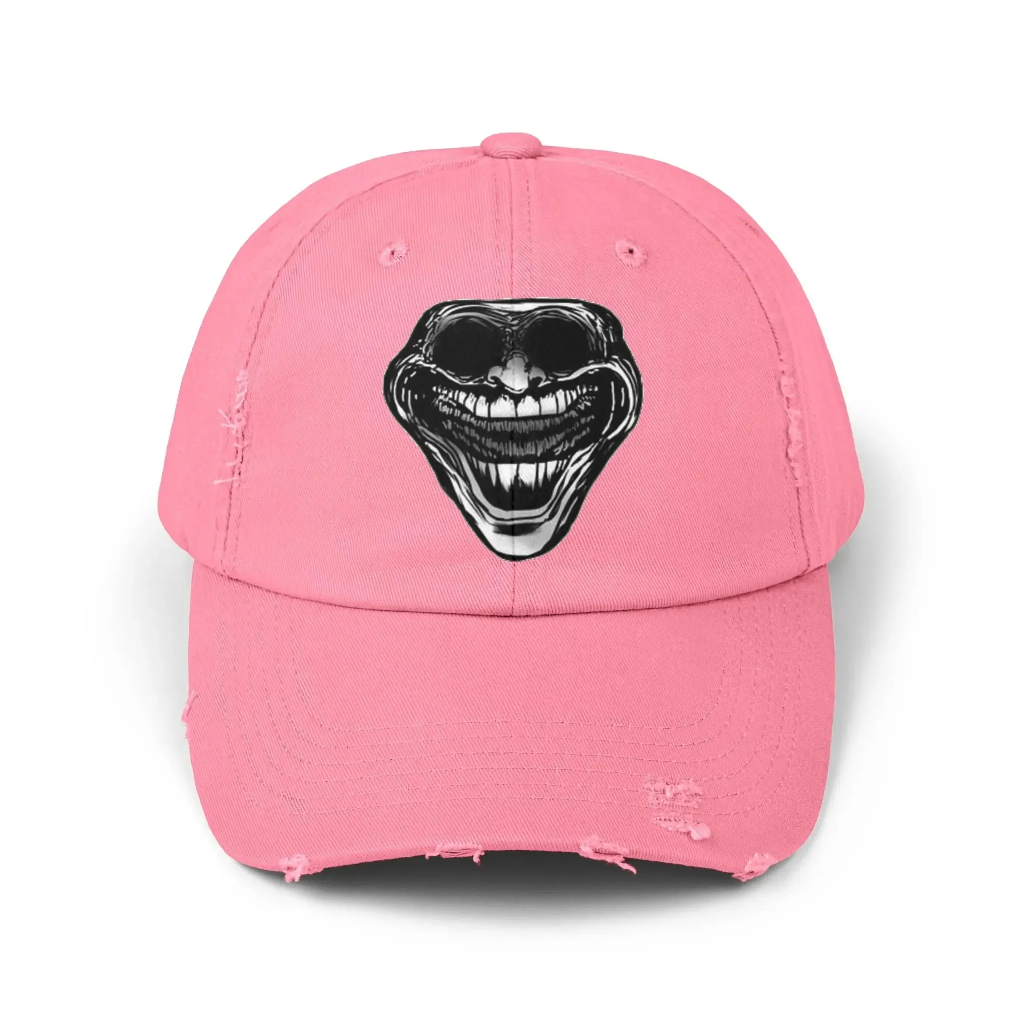 MEN'S AND WOMEN'S Distressed Cap with Grinning Joker Graphic - Perfect for Casual Wear and Halloween