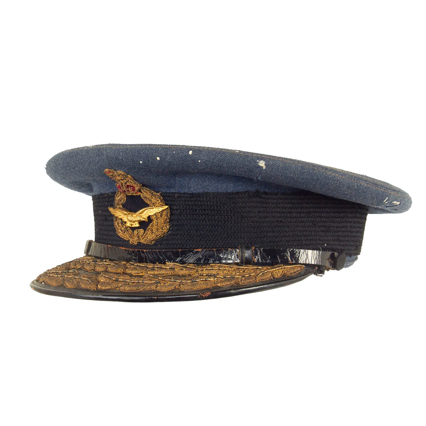 Original British WWII British Royal Air Force RAF Air Marshal’s Peaked Visor Cap