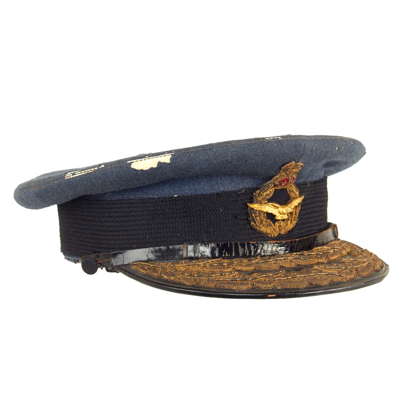 Original British WWII British Royal Air Force RAF Air Marshal’s Peaked Visor Cap