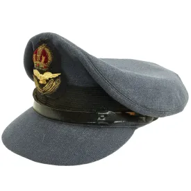 Original British WWII Royal Canadian Air Force RCAF Officer Visor Cap by Muir Cap Co. - Size 6 7/8