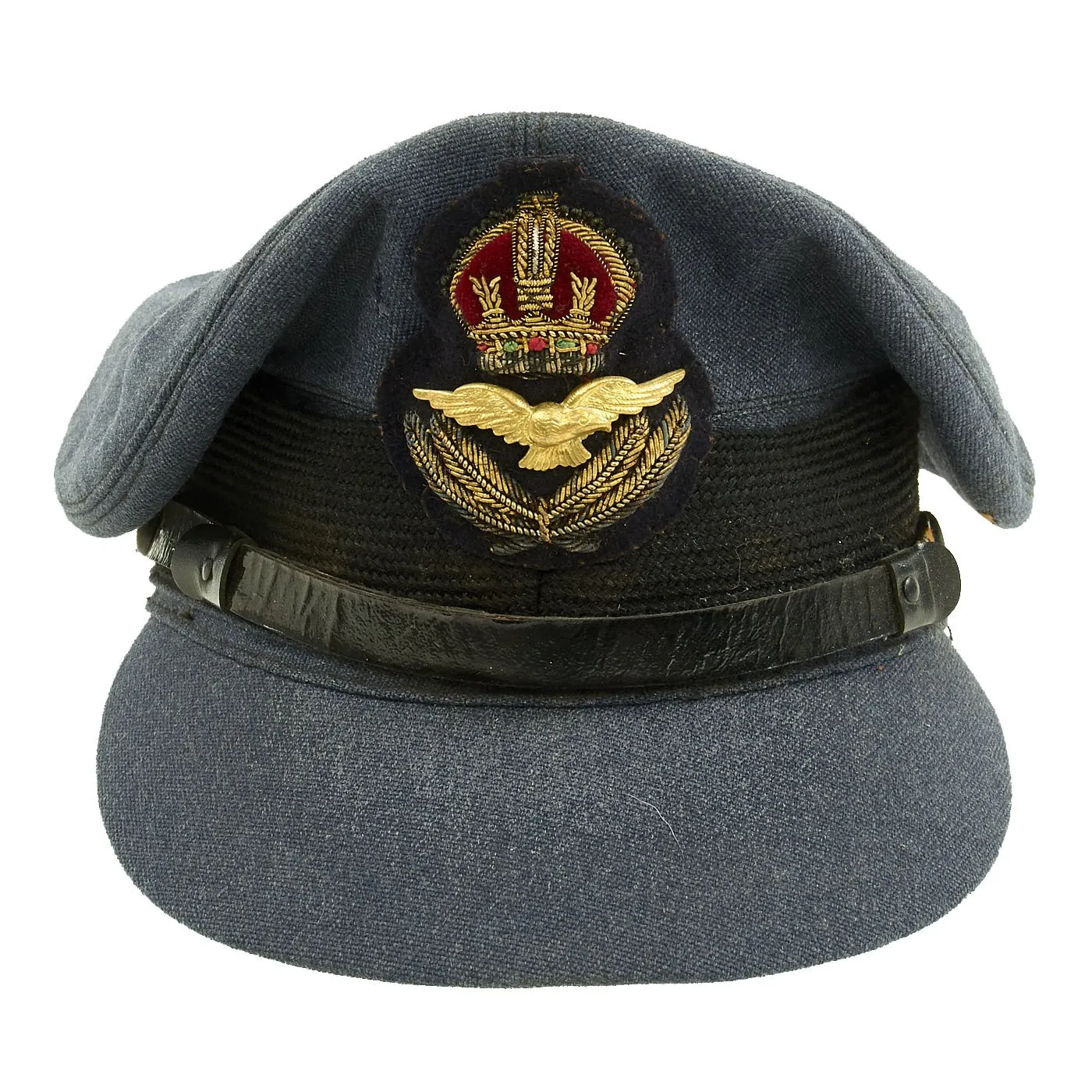 Original British WWII Royal Canadian Air Force RCAF Officer Visor Cap by Muir Cap Co. - Size 6 7/8