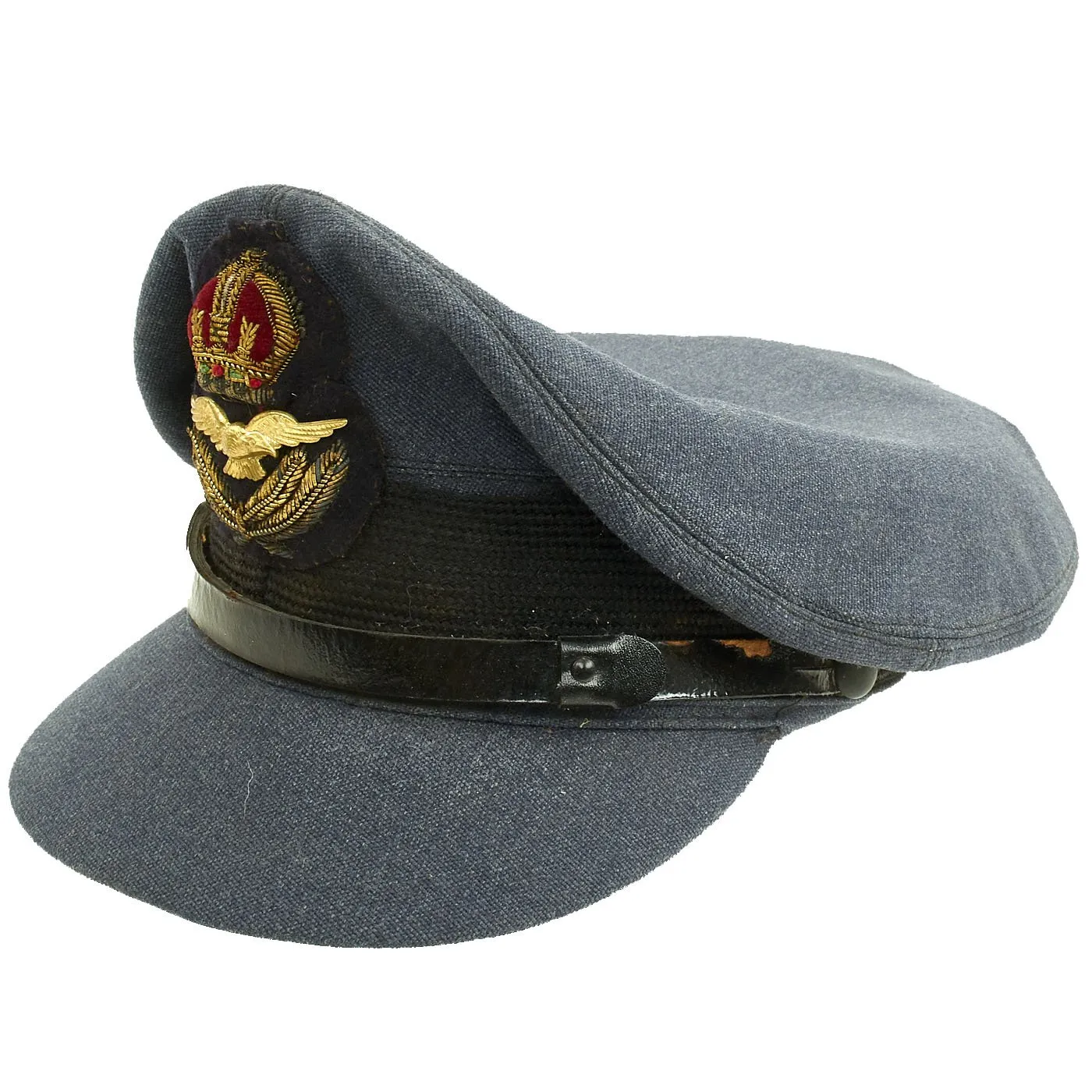 Original British WWII Royal Canadian Air Force RCAF Officer Visor Cap by Muir Cap Co. - Size 6 7/8