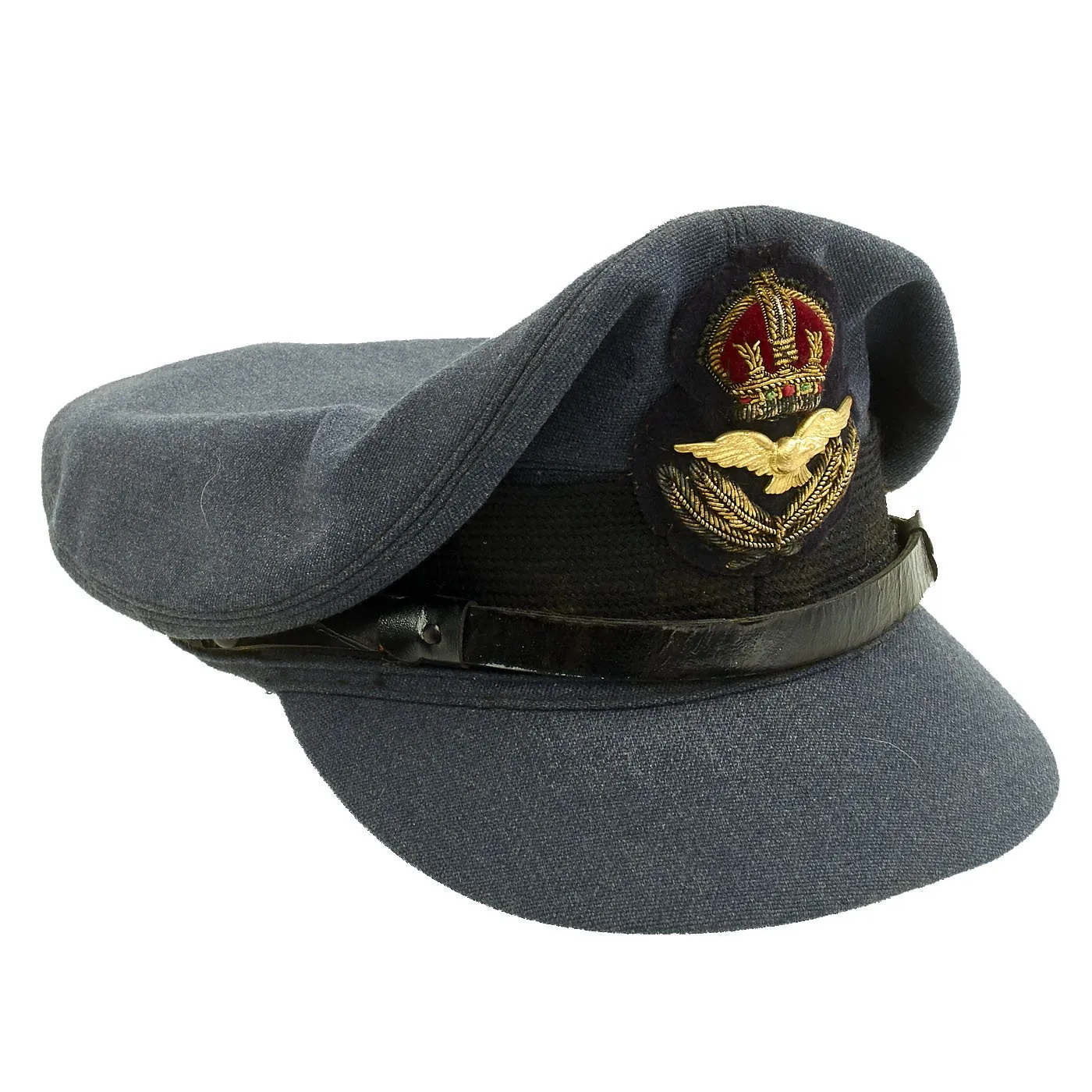 Original British WWII Royal Canadian Air Force RCAF Officer Visor Cap by Muir Cap Co. - Size 6 7/8