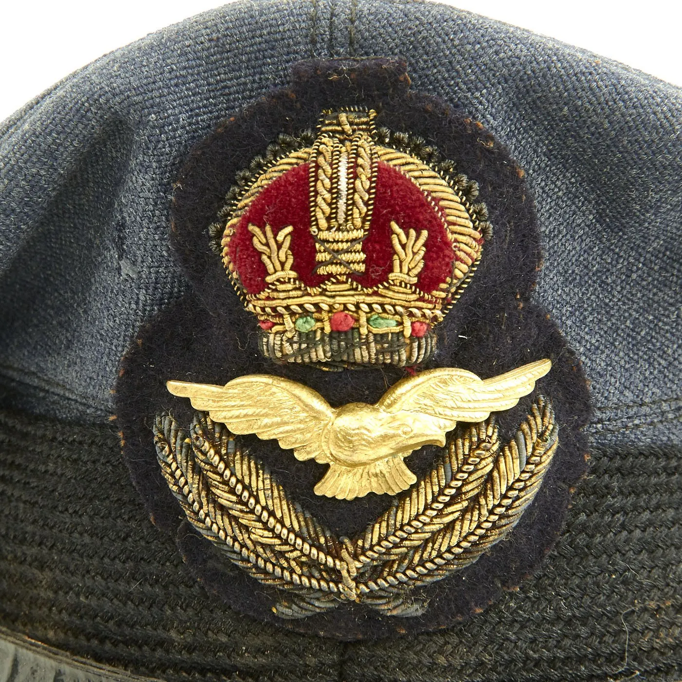 Original British WWII Royal Canadian Air Force RCAF Officer Visor Cap by Muir Cap Co. - Size 6 7/8