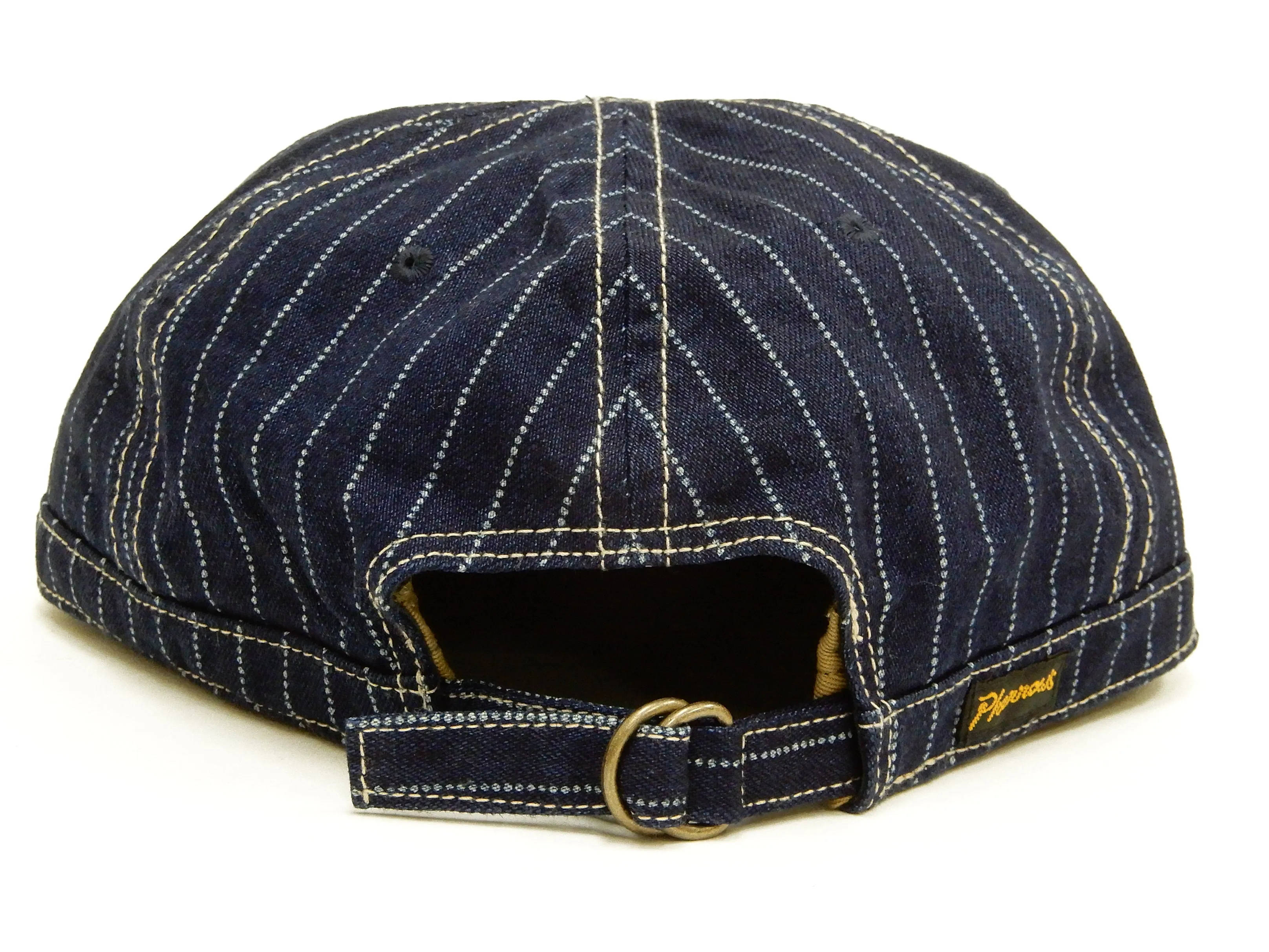 Pherrow's Workman Cap Men's Indigo Wabash Stripe Adjustable Working Hat PWCC1-W