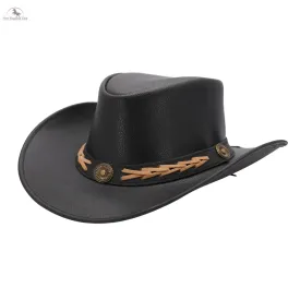 RESISTANCE Premium Australian Style Leather Cowboy Hat | Shapeable Outback Hat for Men and Women