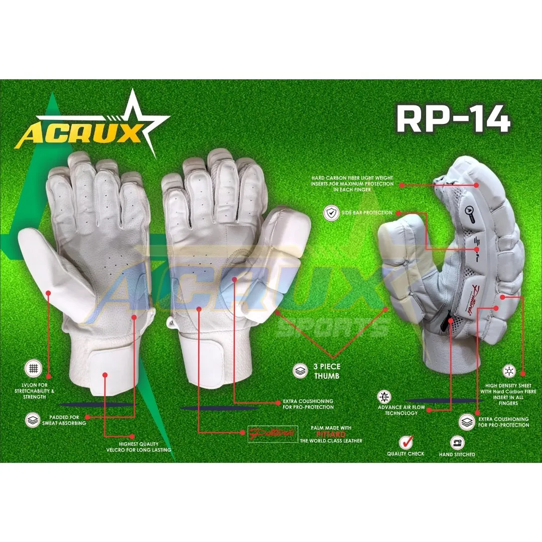 RP 14 Top Range Junior Cricket Batting Gloves Pittard Palm