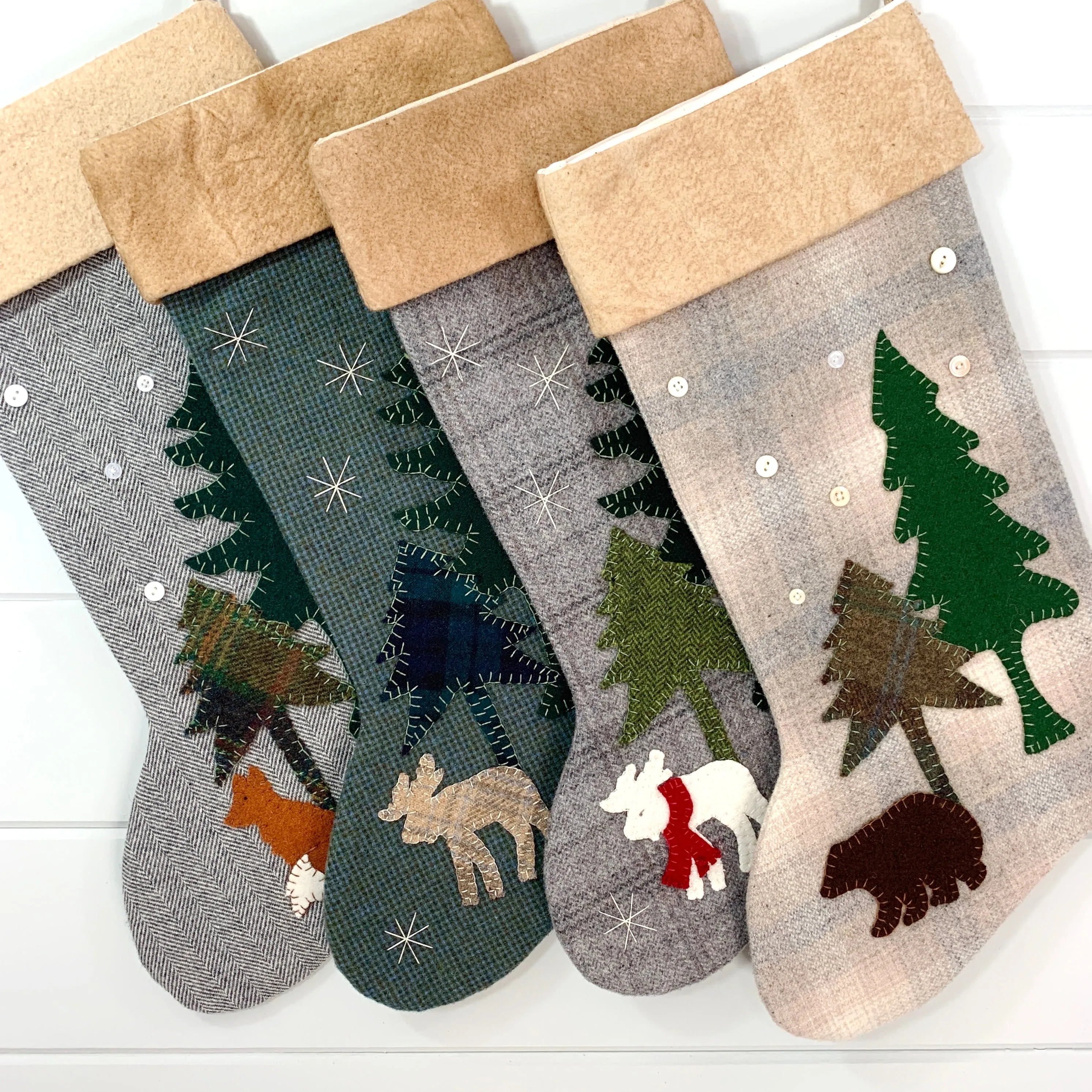 Rustic Winter Moose Christmas Stocking