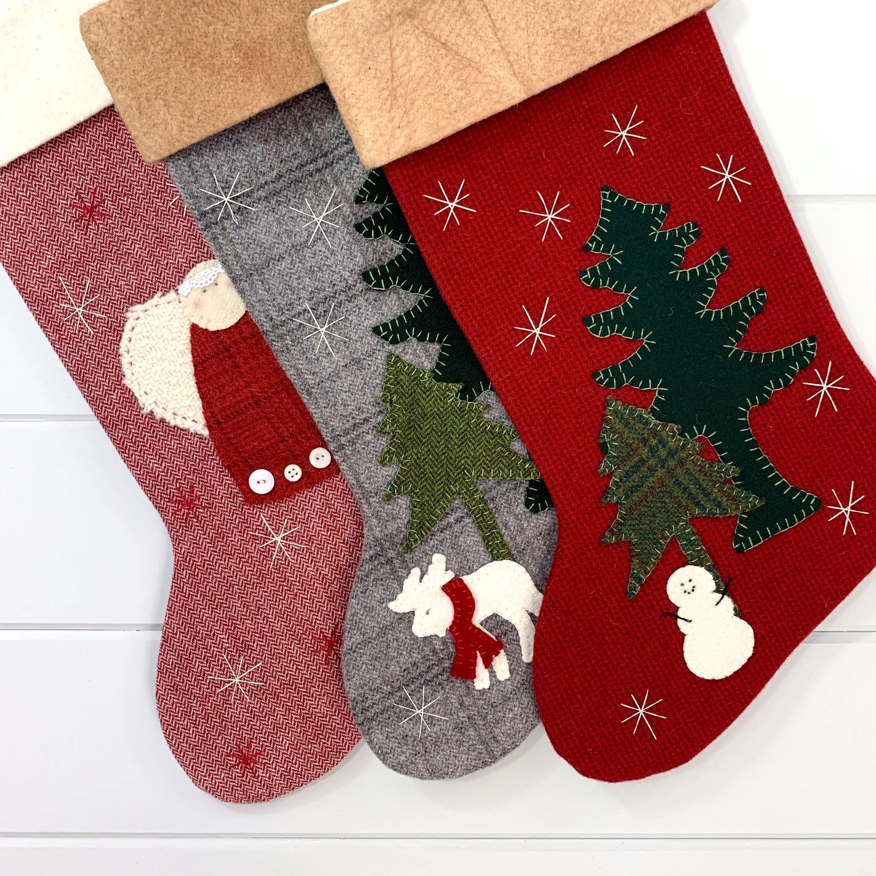 Rustic Winter Moose Christmas Stocking