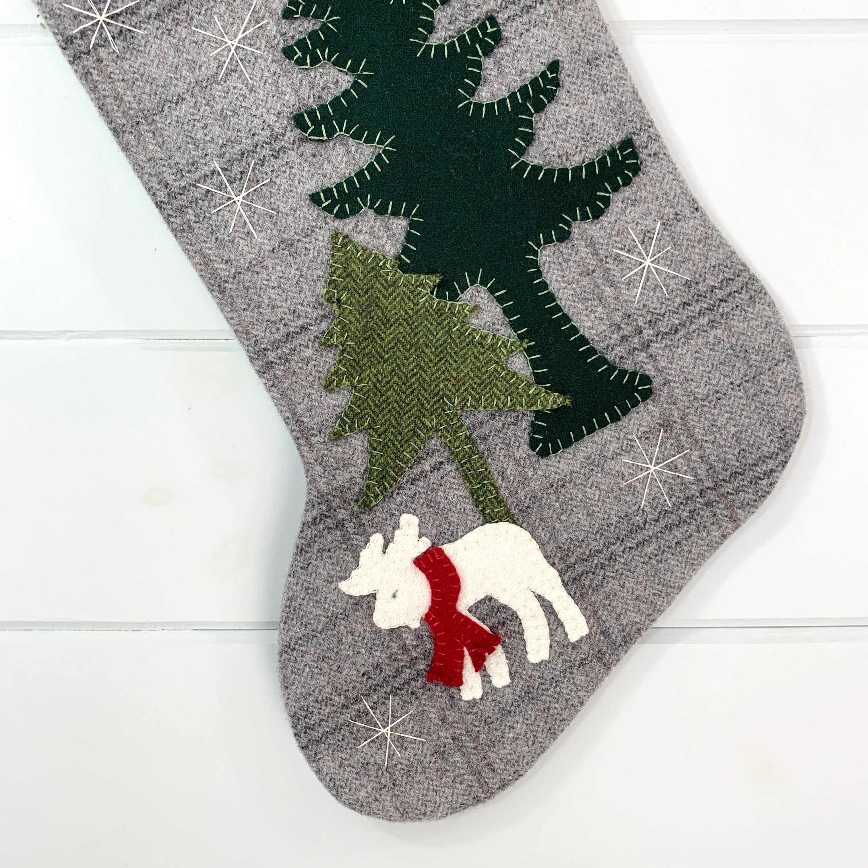 Rustic Winter Moose Christmas Stocking