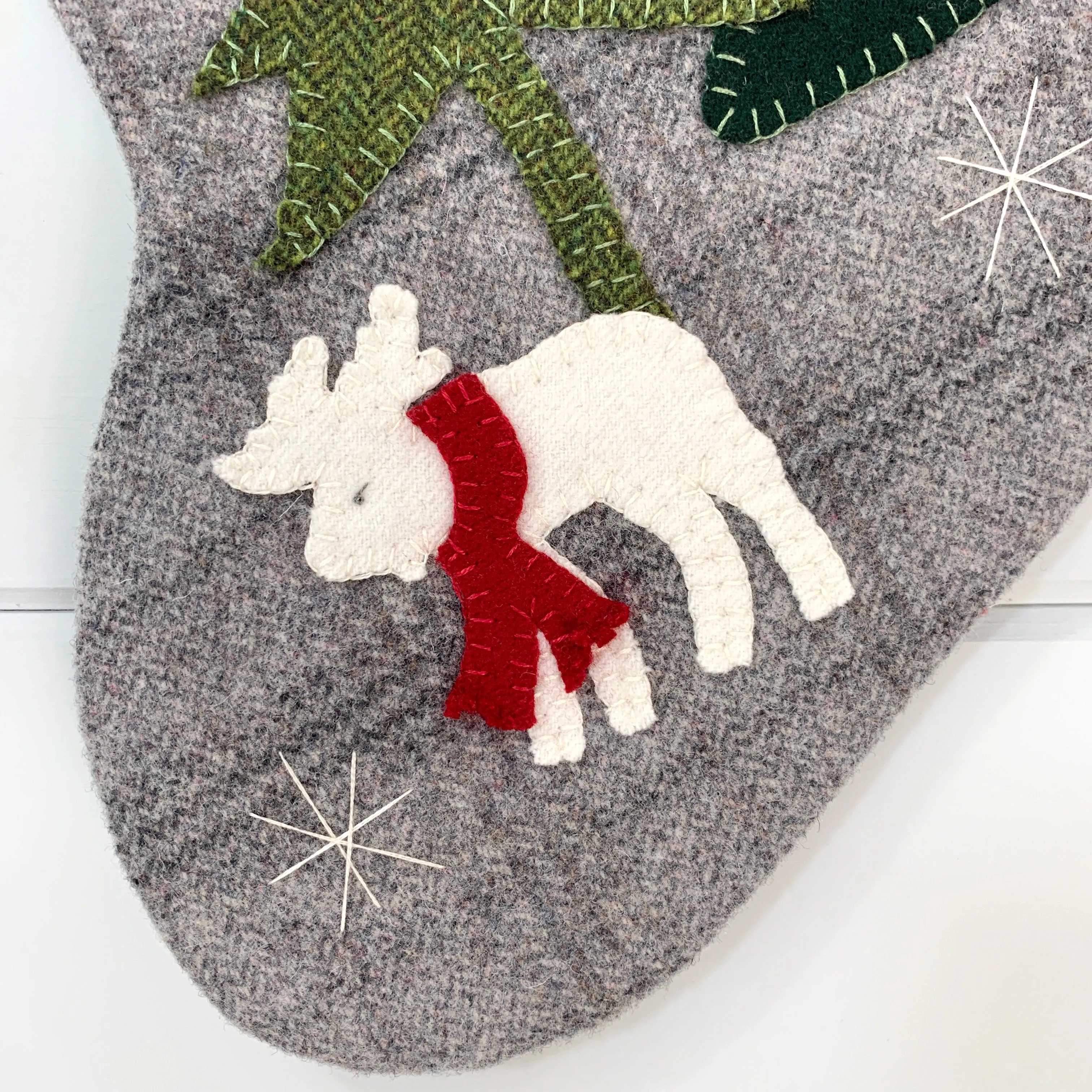 Rustic Winter Moose Christmas Stocking