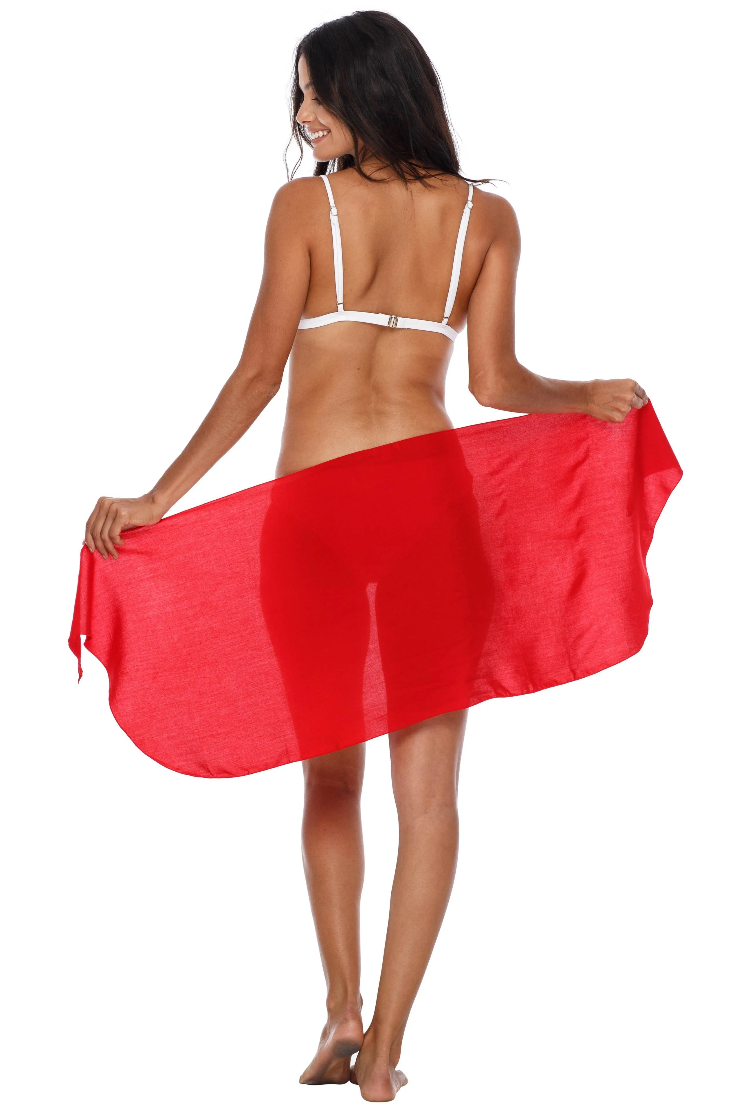 SHU-SHI Women's Short Sarong Wrap - Bathing Suit Cover-Up, Pareo Beach Skirt