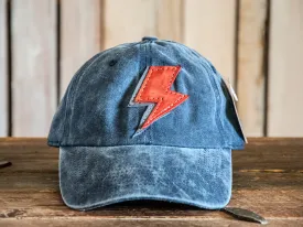 Vintage Style Hat | Baseball Cap | Bowie Bolt Washed Navy | Icon Series